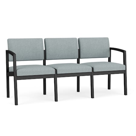 Lesro Ash (Blue) Seat, 3 Seat Sofa, 64.5 W 24.5 L 32 H, Linette Vinyl Seat, Lenox Steel Series LS3101